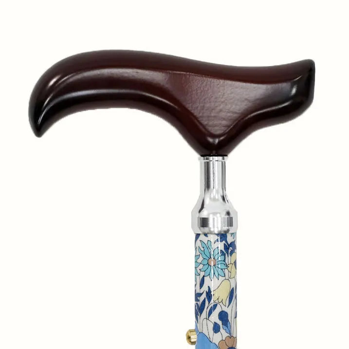 【伸縮&折りたたみ・上柄】SLT 折りたたみ ステッキ リバティプリント Poppy&Daisy