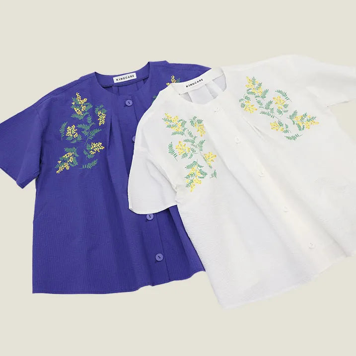 綿100%】刺繍ブラウス