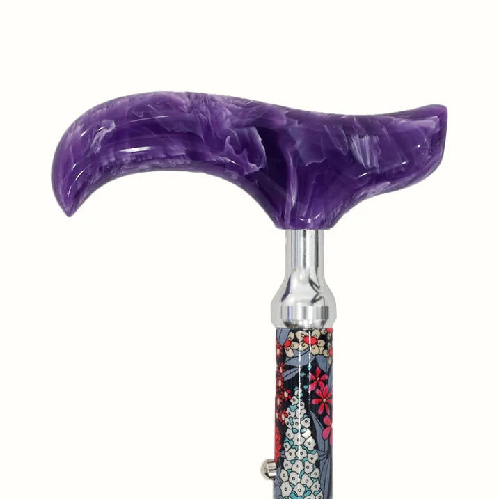 【伸縮&折りたたみ・上柄】SLTステッキ リバティプリント×カラー スリムネック Ciara