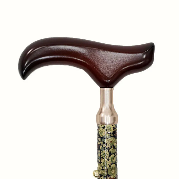 【伸縮&折りたたみ・上柄】SLTステッキ リバティプリント×カラー スリムネック Chive