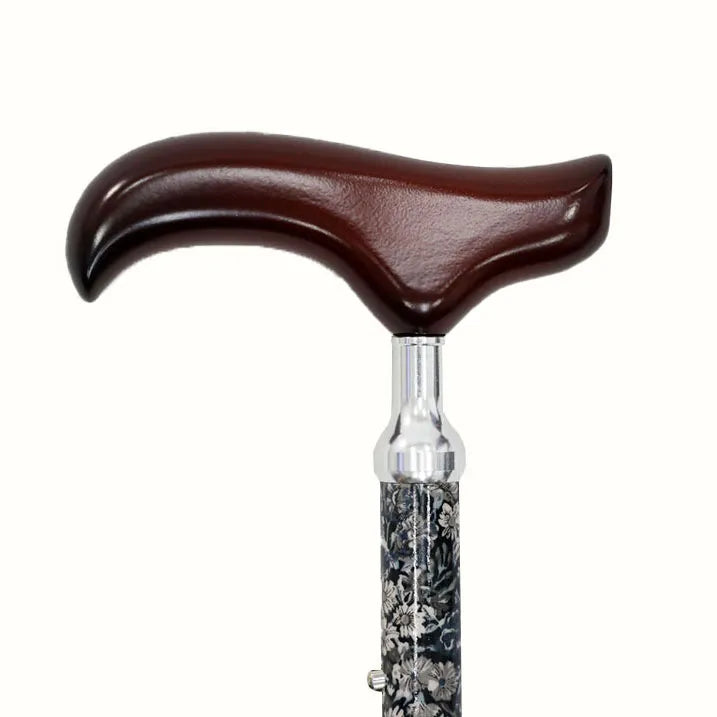 【伸縮&折りたたみ・上柄】SLTステッキ リバティプリント×カラー スリムネック Chive