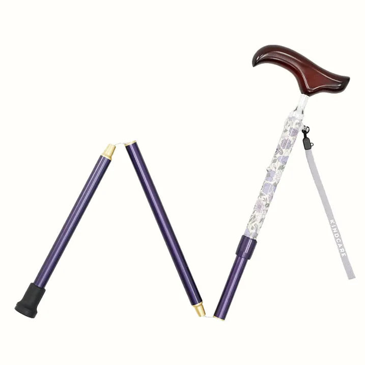 【伸縮&折りたたみ・上柄】SLT 折りたたみ ステッキ リバティプリント Poppy&Daisy