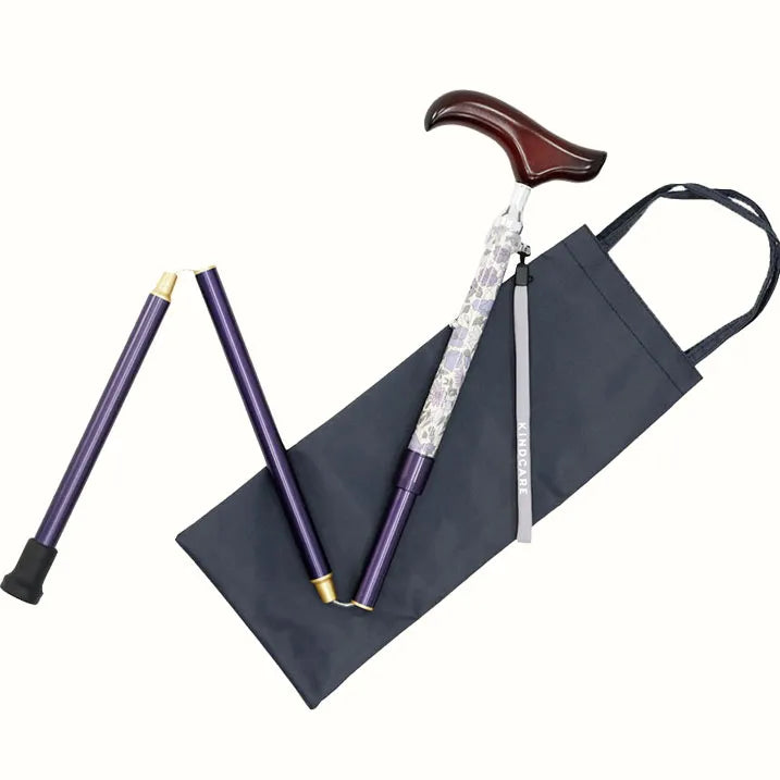 【伸縮&折りたたみ・上柄】SLT 折りたたみ ステッキ リバティプリント Poppy&Daisy