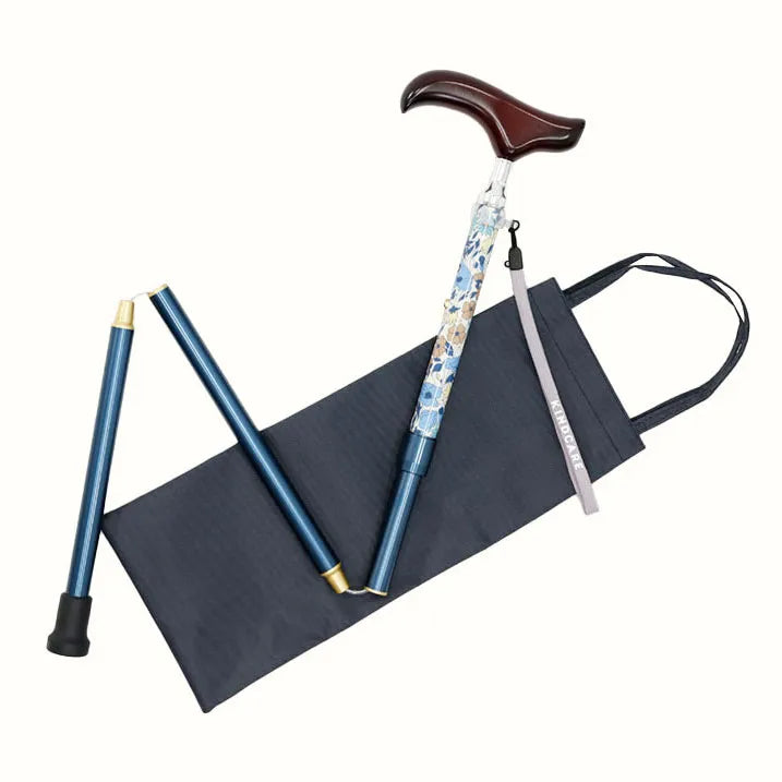 【伸縮&折りたたみ・上柄】SLT 折りたたみ ステッキ リバティプリント Poppy&Daisy