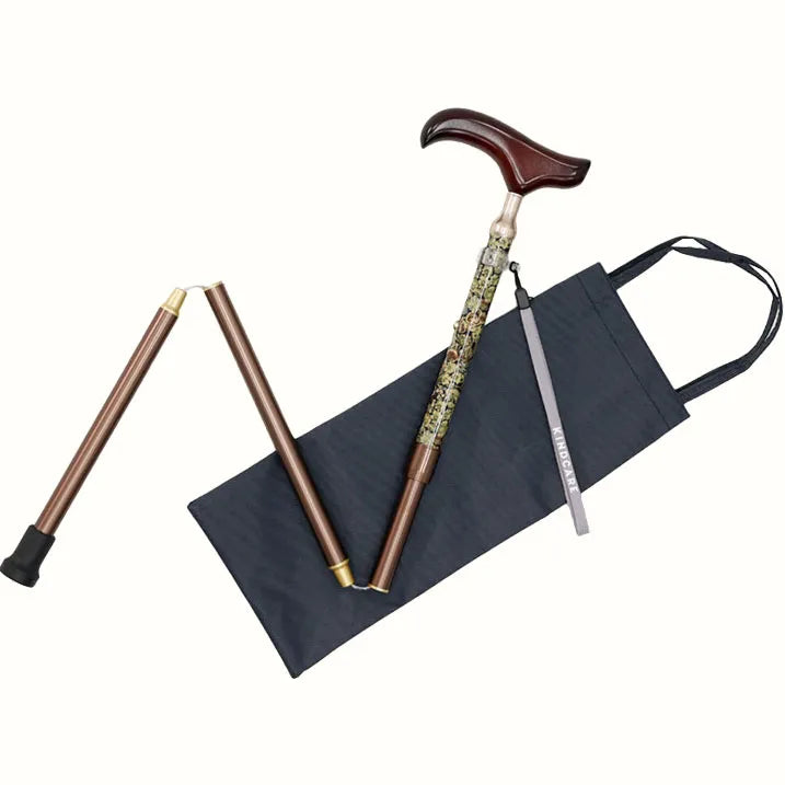 【伸縮&折りたたみ・上柄】SLTステッキ リバティプリント×カラー スリムネック Chive