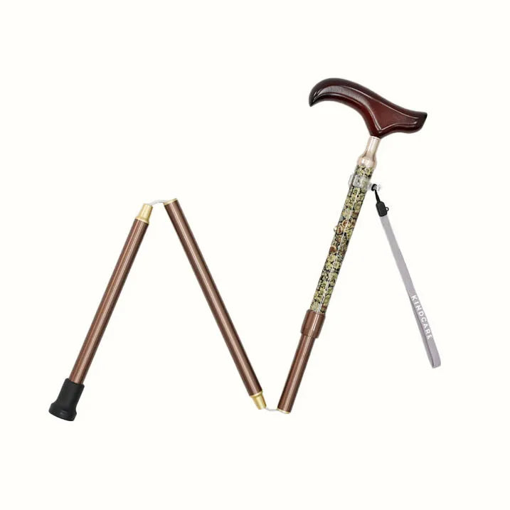 【伸縮&折りたたみ・上柄】SLTステッキ リバティプリント×カラー スリムネック Chive