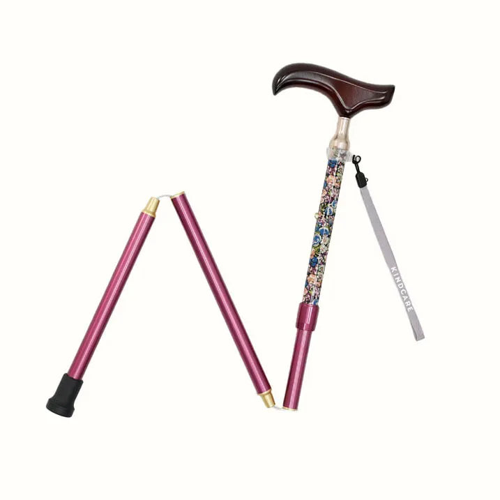 【伸縮&折りたたみ・上柄】SLTステッキ リバティプリント×カラー スリムネック Chive