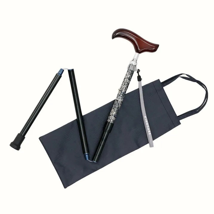 【伸縮&折りたたみ・上柄】SLTステッキ リバティプリント×カラー スリムネック Chive