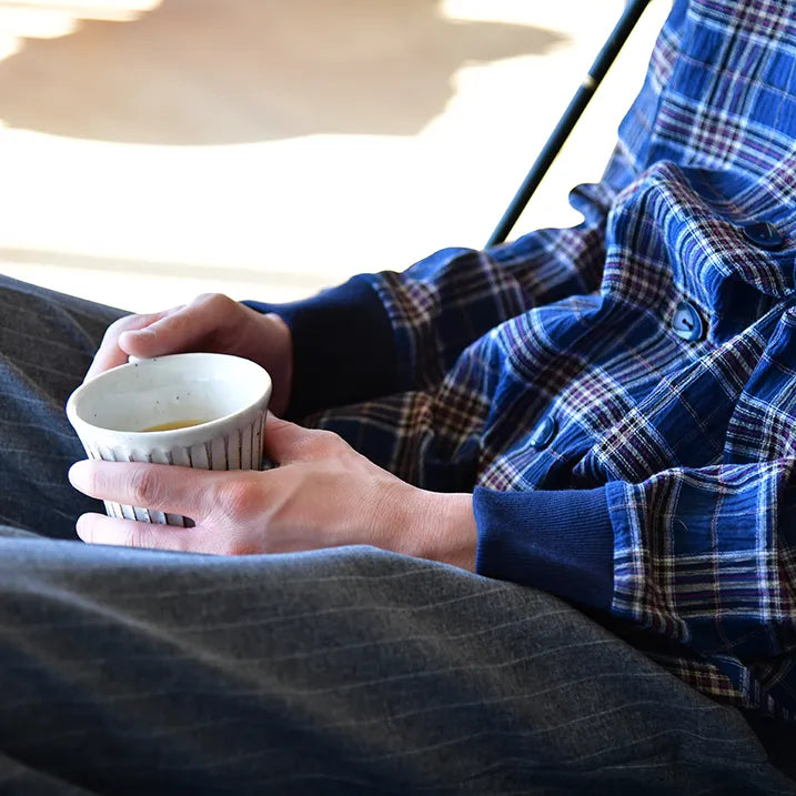 【通気性に優れて軽量・リブ袖なので袖のお直し要らず】サッカーチェックシャツ