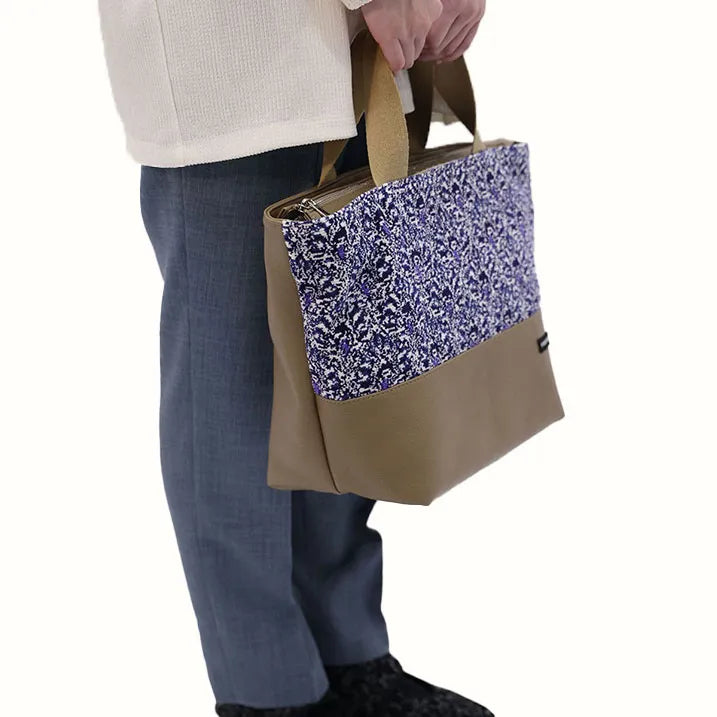 【上品な佇まい】シェニール織トート付き 横押しカート