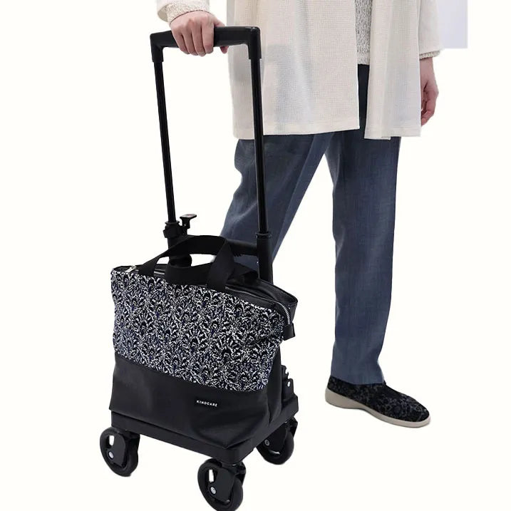 【上品な佇まい】シェニール織トート付き 横押しカート