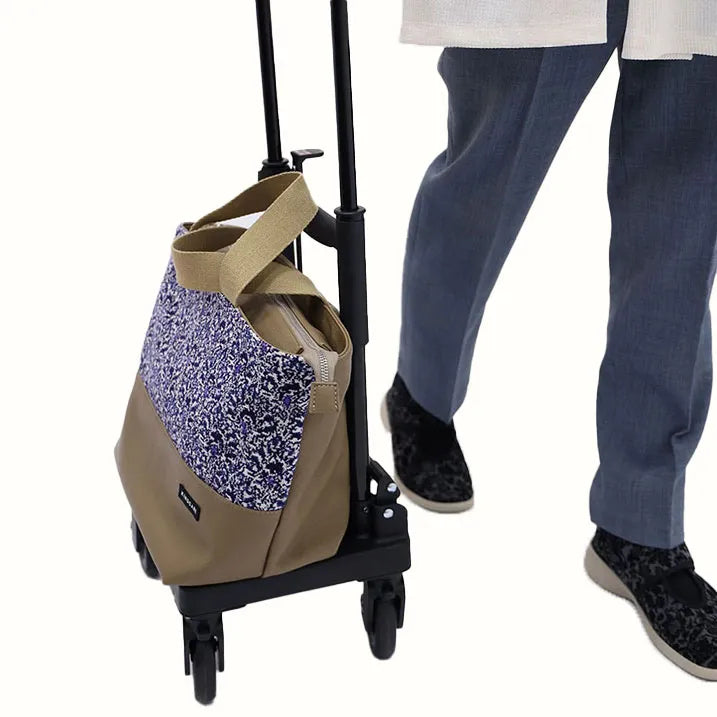 【上品な佇まい】シェニール織トート付き 横押しカート