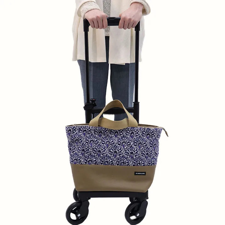 【上品な佇まい】シェニール織トート付き 横押しカート