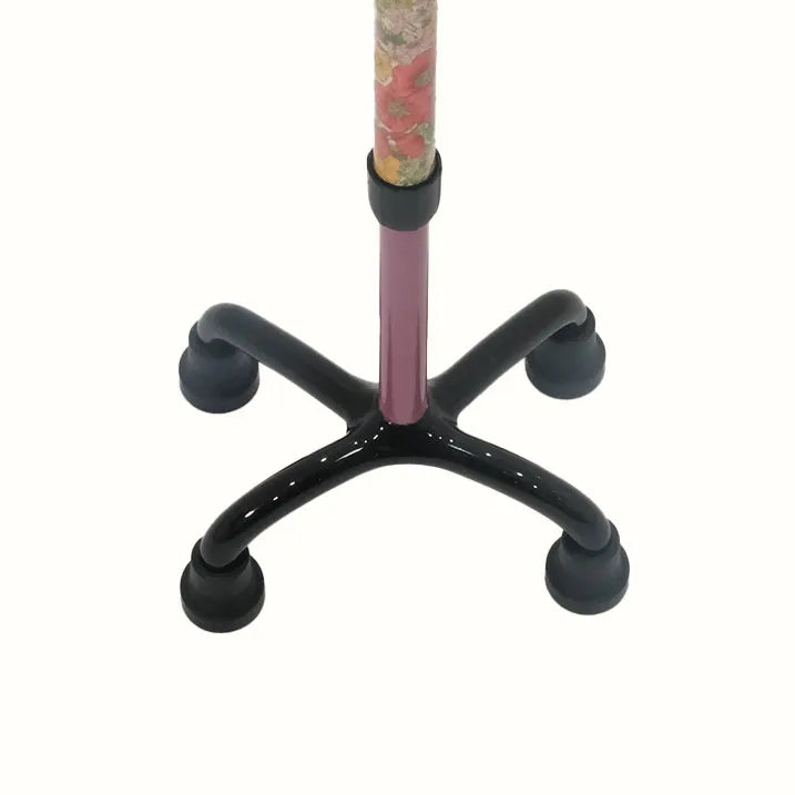 【自立・伸縮】4点フラットグリップステッキ リバティプリント GloriaFlowers