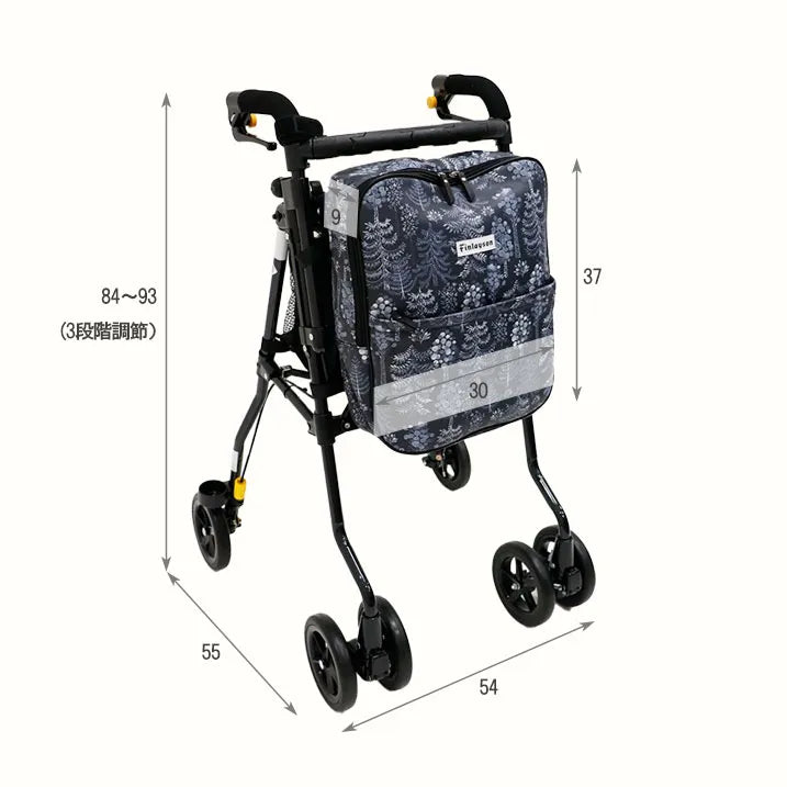 【日本製・おしゃれな北欧柄のシルバーカー】Finlayson ヘルシーワンW SADUSSA