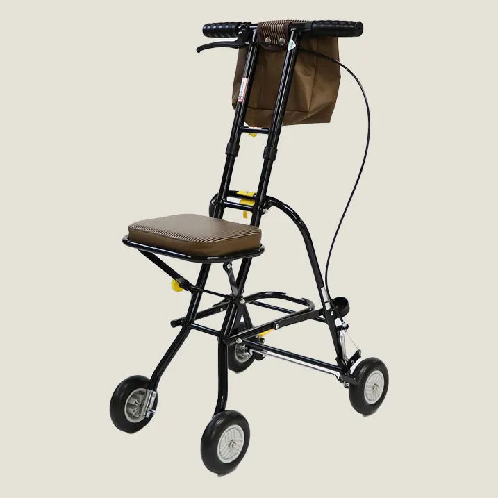 折りたたみシルバーカー ブラウン KIND CARE 軽快KウォーカーIII S 乗り物移動時に便利なシルバーカー】軽快KウォーカーIII S