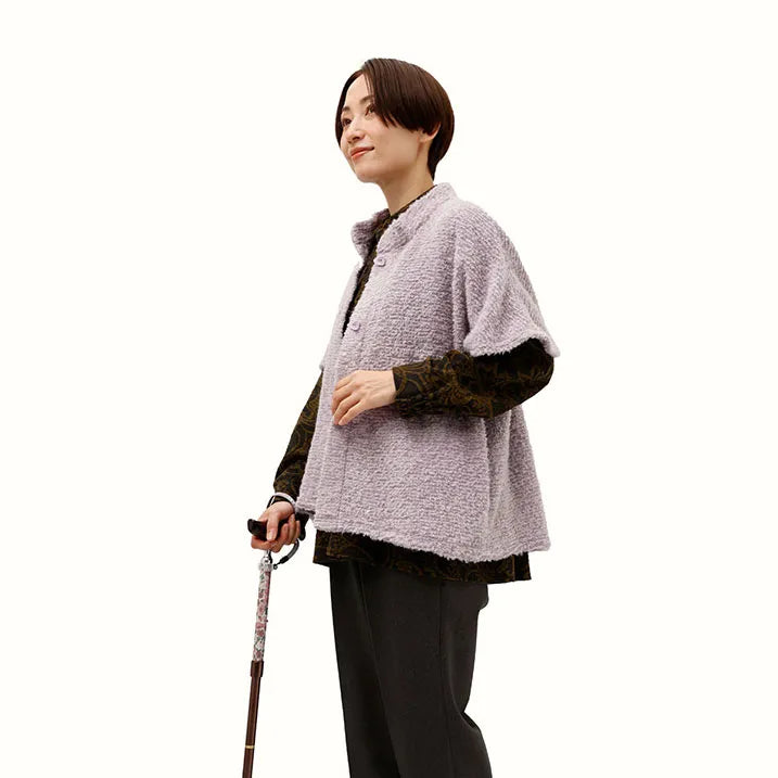 【伸縮&折りたたみ・上柄】SLT 折りたたみ ステッキ リバティプリント Poppy&Daisy