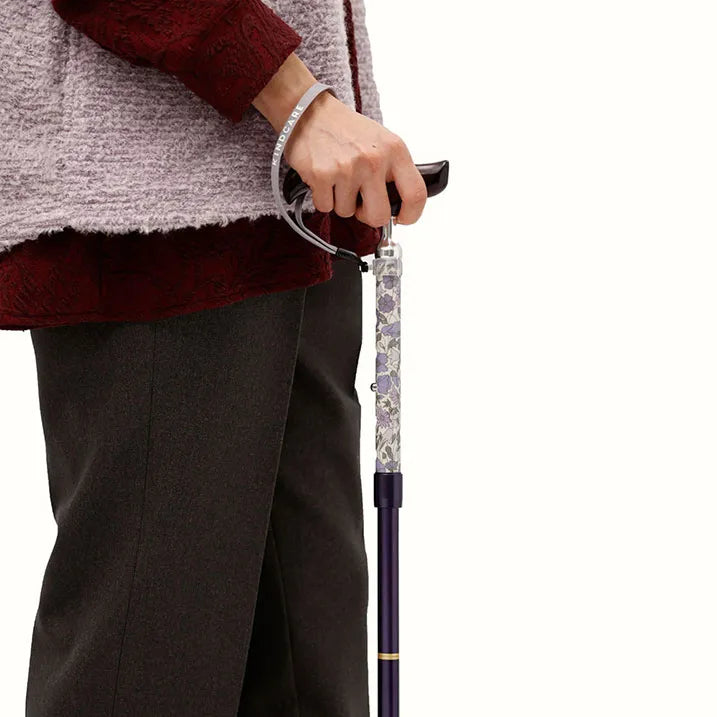 【伸縮&折りたたみ・上柄】SLT 折りたたみ ステッキ リバティプリント Poppy&Daisy