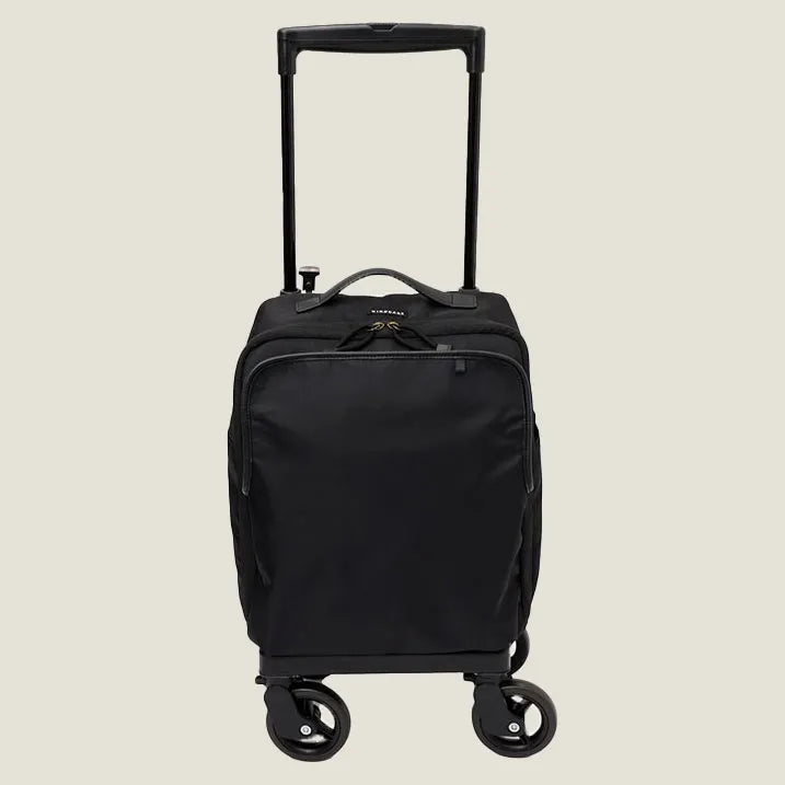 【美品】支えるバックSwamy 黒 キャリーカート リボン 取り外し可能なチャーム付き】リボンチャーム 横押カート-BLACK