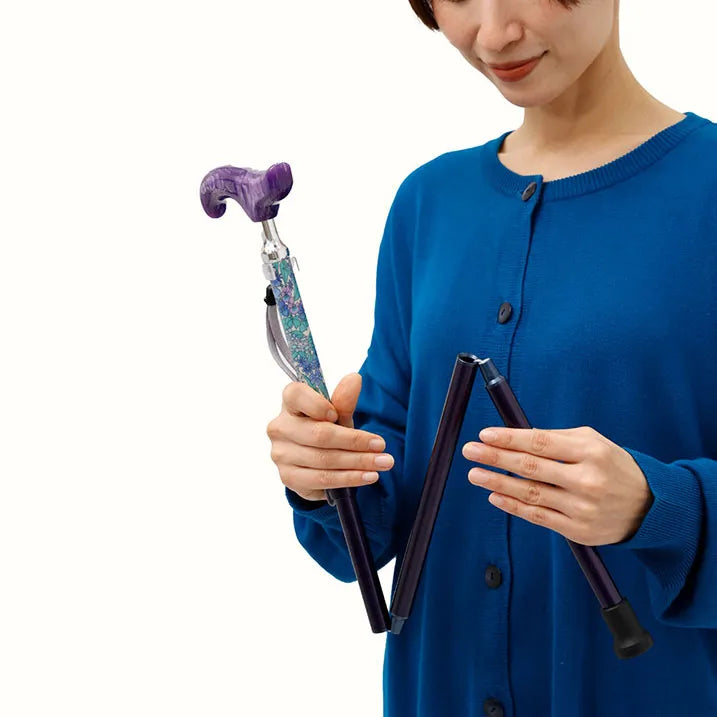 【伸縮&折りたたみ・上柄】SLTステッキ リバティプリント×カラー スリムネック Ciara