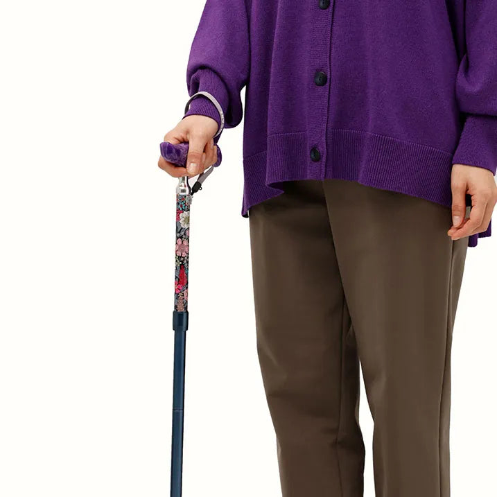 【伸縮&折りたたみ・上柄】SLTステッキ リバティプリント×カラー スリムネック Ciara