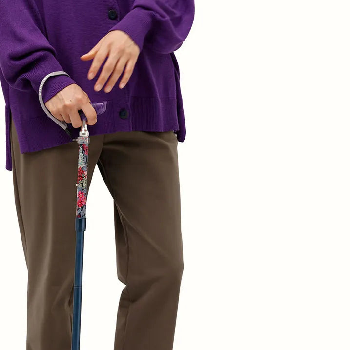 【伸縮&折りたたみ・上柄】SLTステッキ リバティプリント×カラー スリムネック Ciara