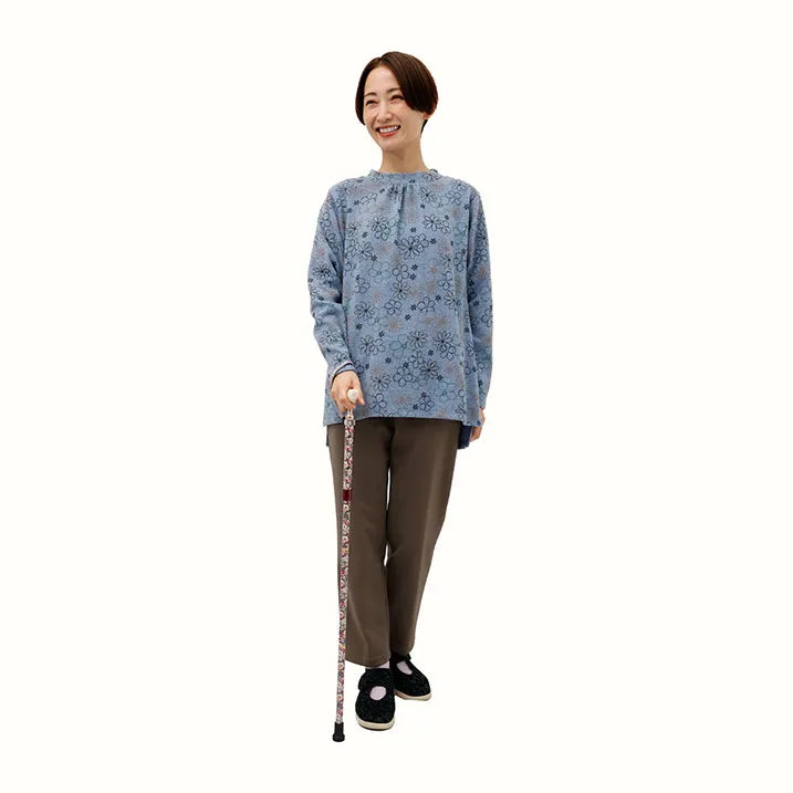 【伸縮&折りたたみ・総柄】SLTステッキ リバティプリント スリムネック Leila
