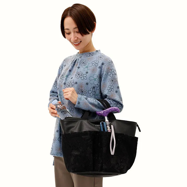 【エレガントな存在感】レースポケットトート 横押カート