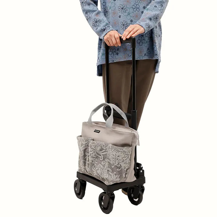 【エレガントな存在感】レースポケットトート 横押カート