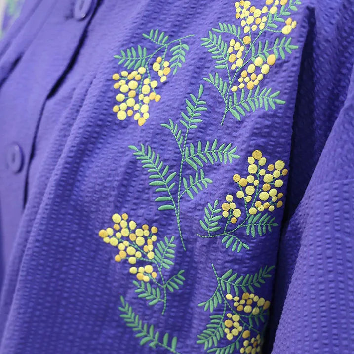 【通気性抜群・綿100%・日本製・洗濯機OK】刺繍ブラウス