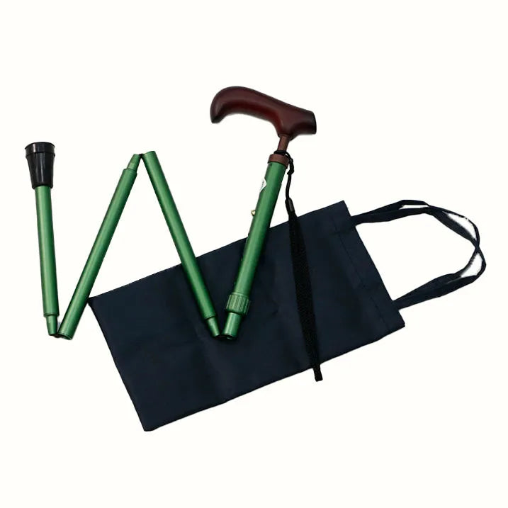 【伸縮&折りたたみ・無地】らくらくにぎりステッキ 伸縮折りたたみ