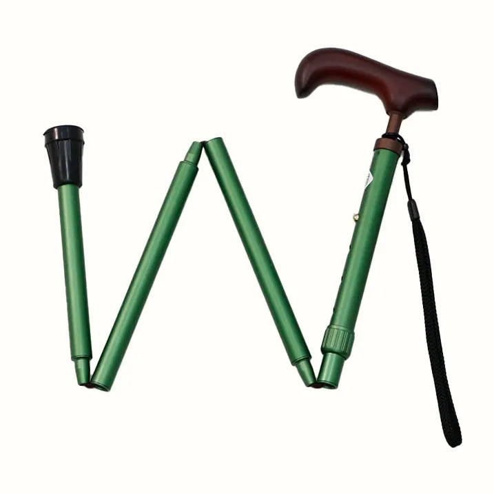 【伸縮&折りたたみ・無地】らくらくにぎりステッキ 伸縮折りたたみ