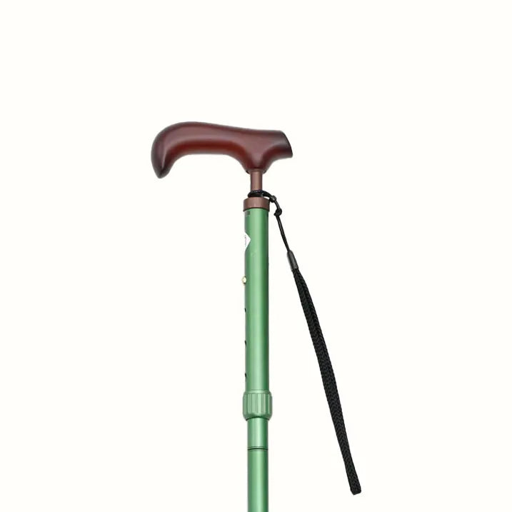 【伸縮&折りたたみ・無地】らくらくにぎりステッキ 伸縮折りたたみ