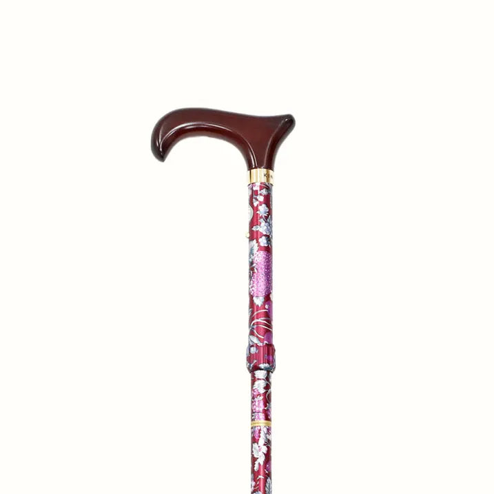 【伸縮&折りたたみ・総柄】SLTステッキ アルミ 苺柄