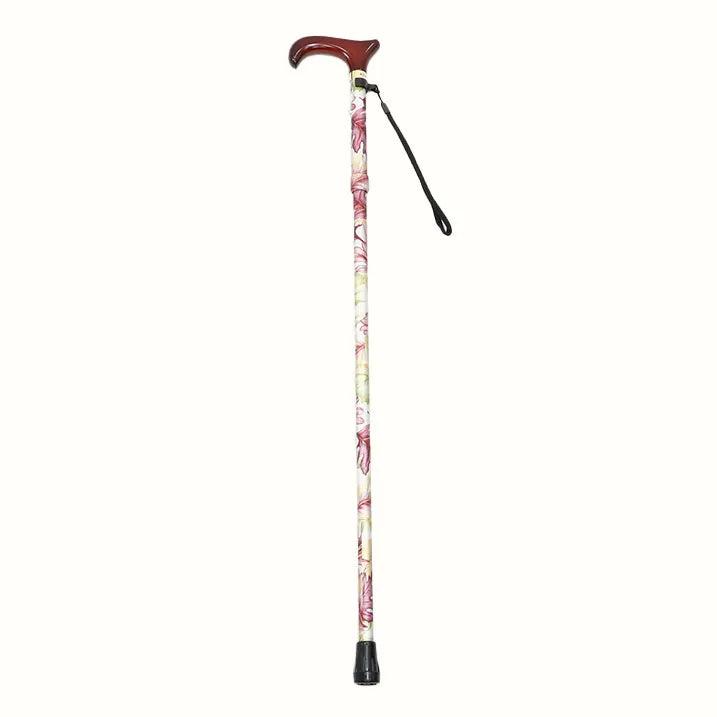 【伸縮&折りたたみ・総柄】SLTステッキ アルミ リーフ柄