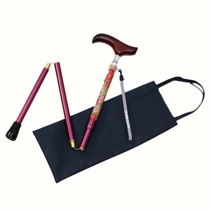 【伸縮&折りたたみ・上柄】SLTステッキ リバティプリント カラー スリムネック Gloria Flowers