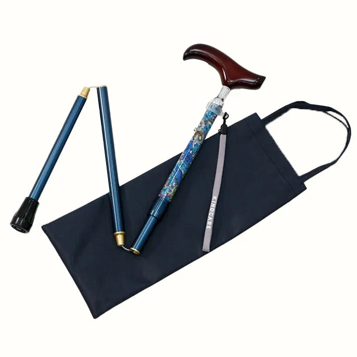 【伸縮&折りたたみ・上柄】SLTステッキ リバティプリント カラー スリムネック Gloria Flowers