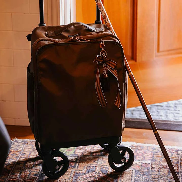 【K☆ページ】リバティ　縮小セリーヌ　リボンチャーム付き楕円底バッグ 取り外し可能なチャーム付き】リボンチャーム 横押カート