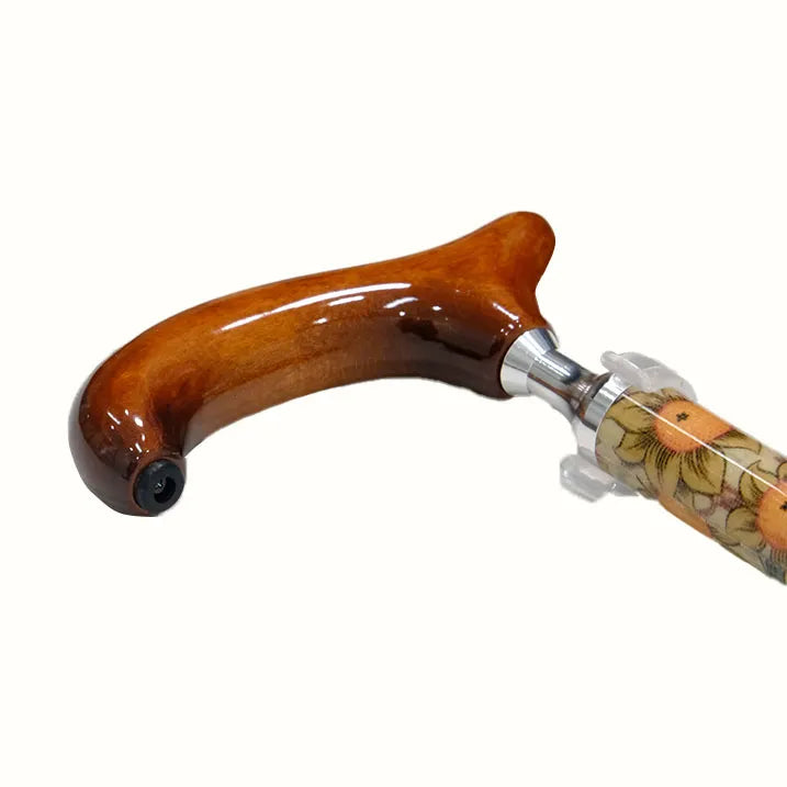 【伸縮&折りたたみ・上柄】折畳みステッキ Fabric Designed By W.Morris ORCHID