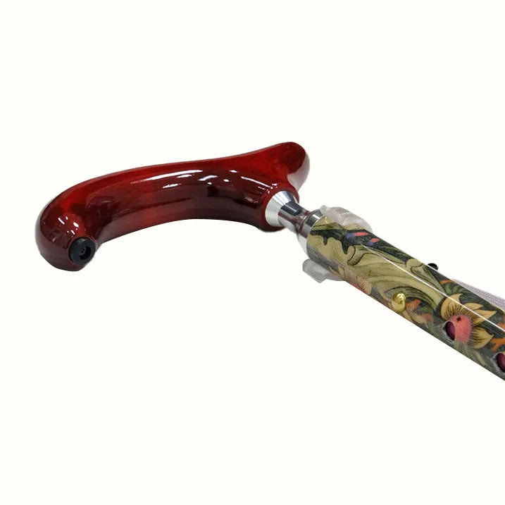 【伸縮&折りたたみ・上柄】折畳みステッキ Fabric Designed By W.Morris ORCHID