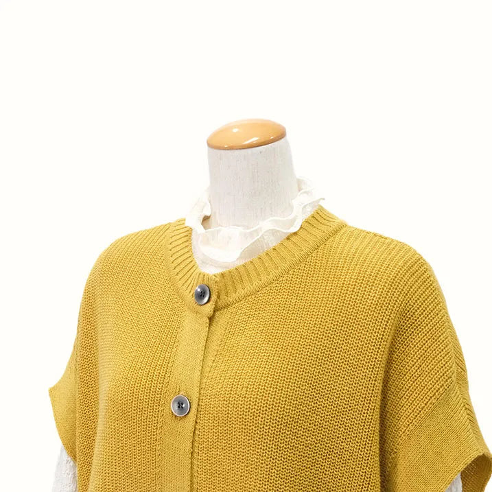 【季節の変わり目や寒暖差のある日にぴったりの1枚・着回し◎洗濯◎】畦編み肩掛けベスト