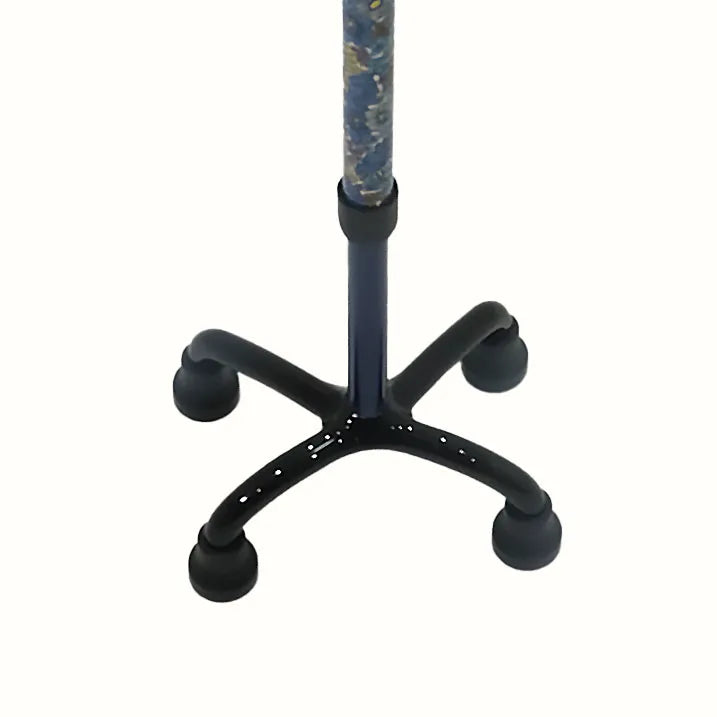 【自立・伸縮】4点フラットグリップステッキ リバティプリント GloriaFlowers