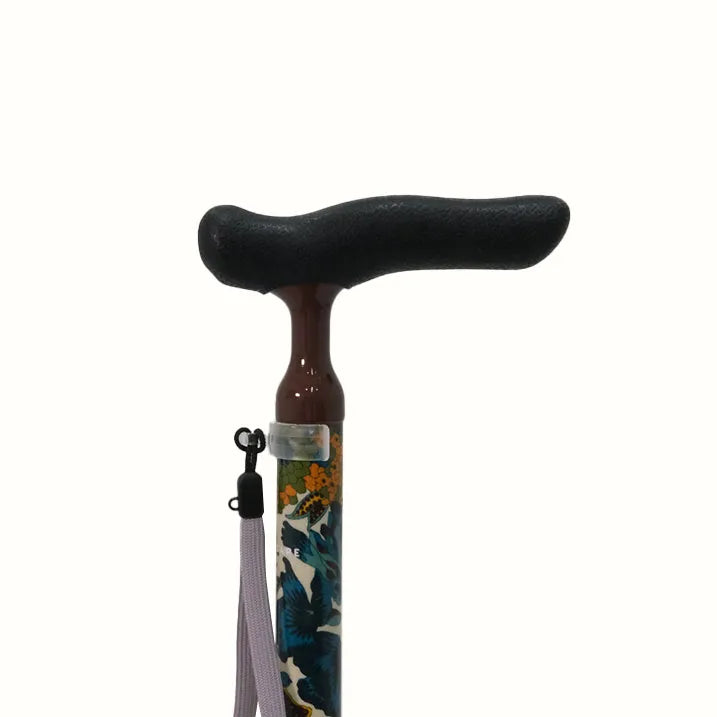 【自立・伸縮・可動式】4点オペレーションステッキ リバティプリント Edna