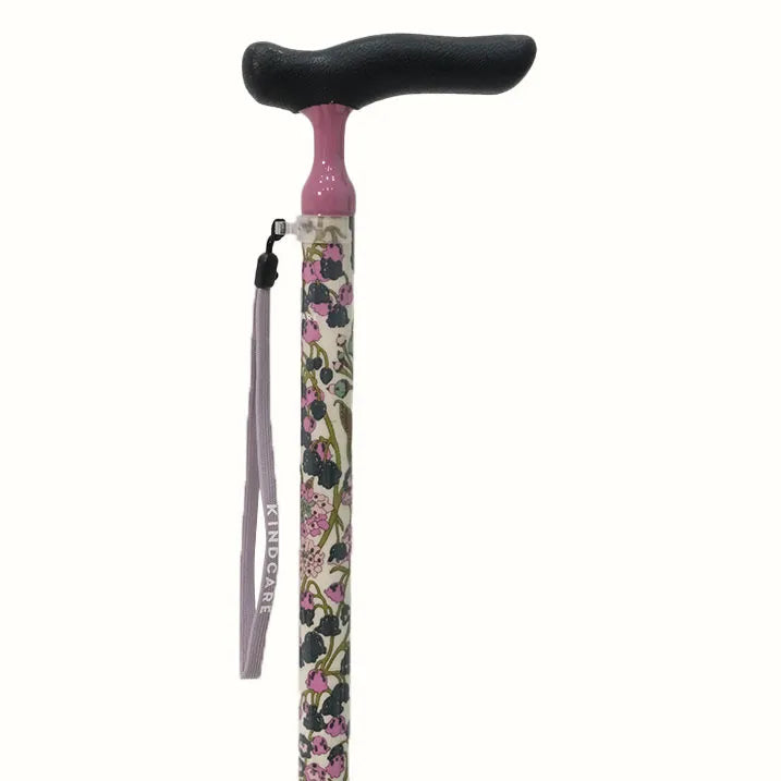 【自立・伸縮・可動式】4点オペレーションステッキ リバティプリント Edna