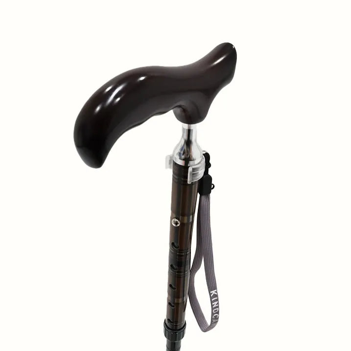 【伸縮&折りたたみ・上柄】ゴム式折りたたみステッキ チェック