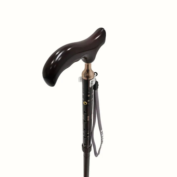 【伸縮&折りたたみ・上柄】ゴム式折りたたみステッキ チェック