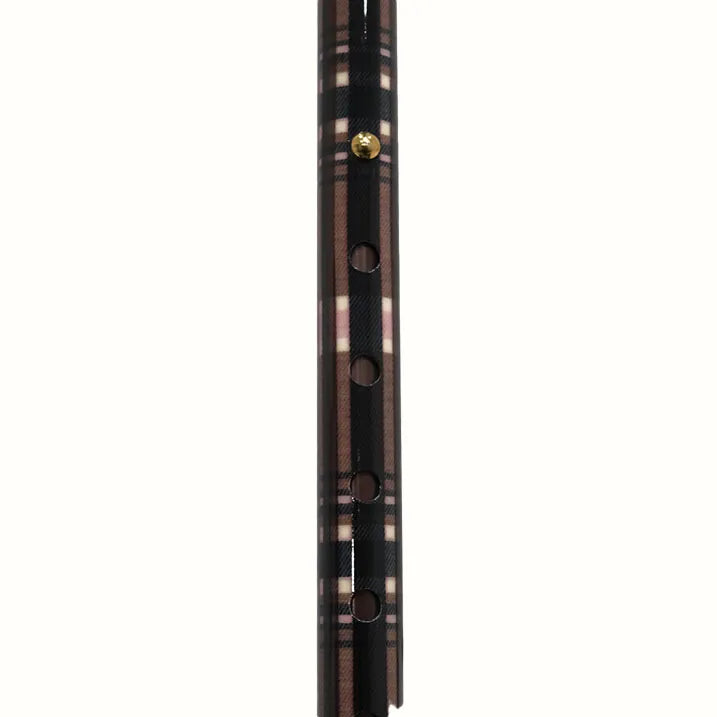 【伸縮&折りたたみ・上柄】ゴム式折りたたみステッキ チェック