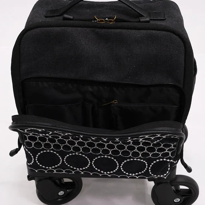 【多機能ポケット】ドットエンブロイダリー ミニスクエア 横押カート