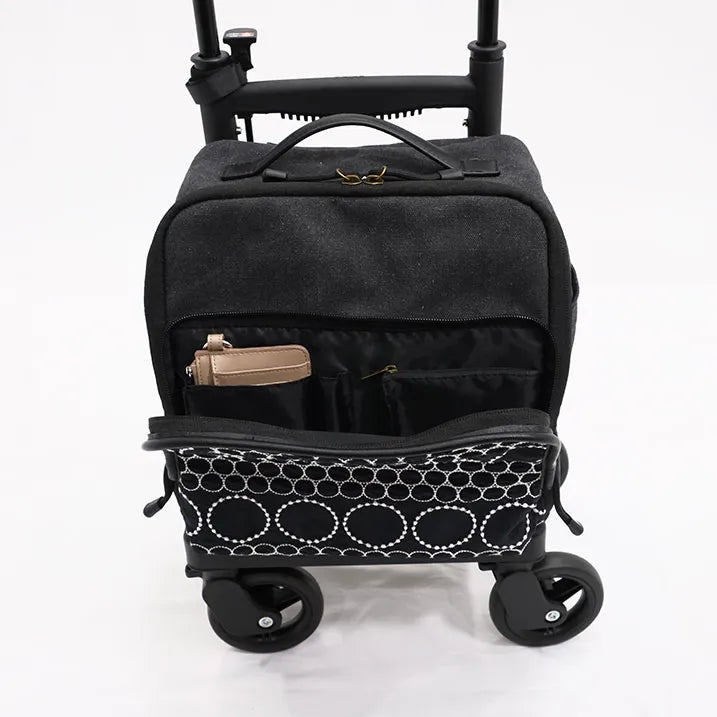 【多機能ポケット】ドットエンブロイダリー ミニスクエア 横押カート