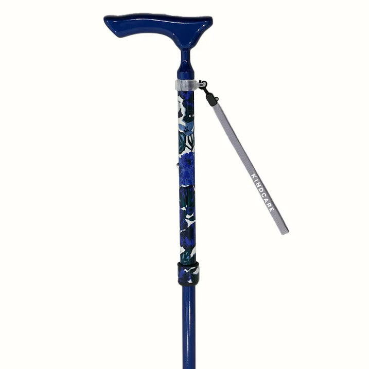 【超軽量の160g・伸縮・上柄】カーボン伸縮ステッキ リバティプリント Edna